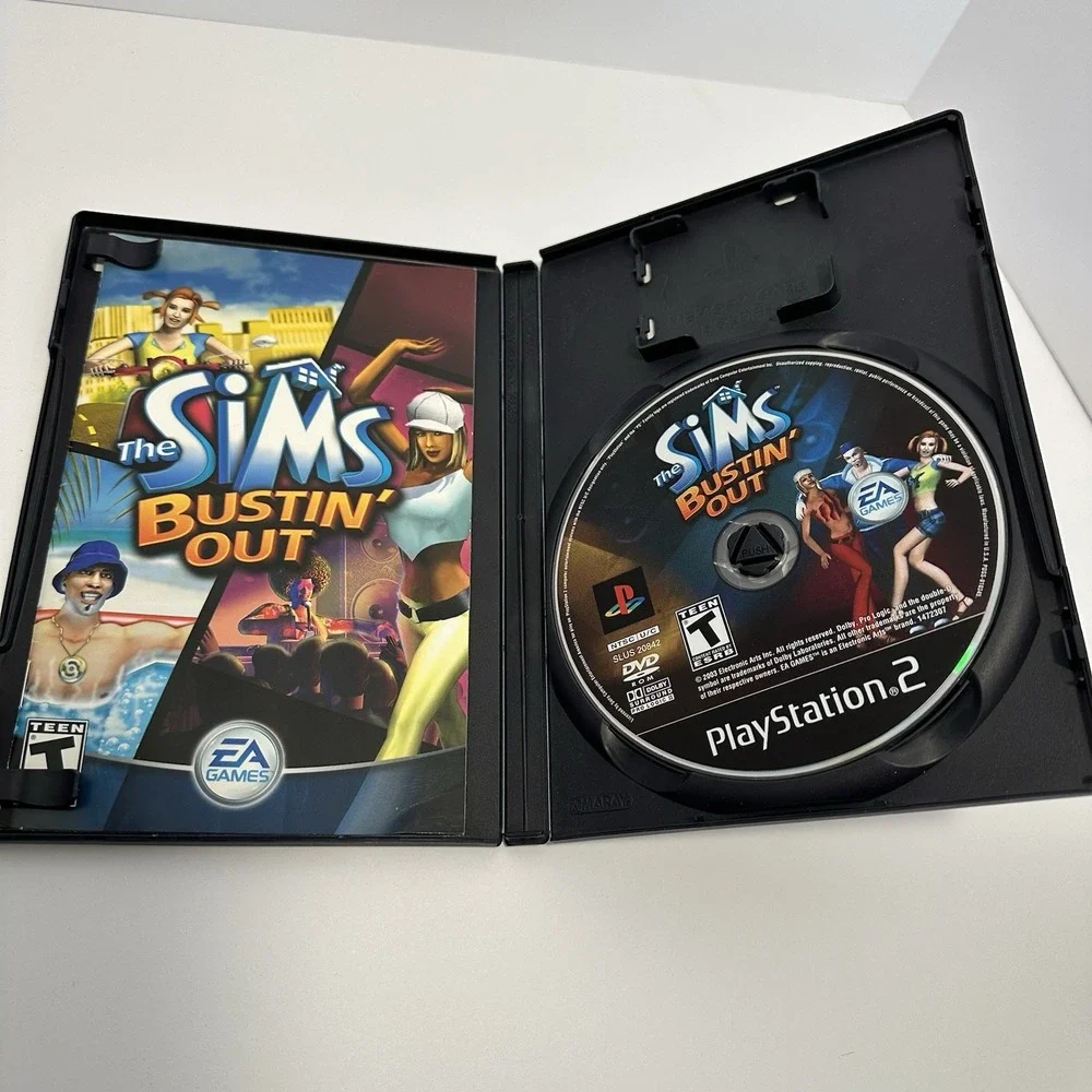 The Sims Bustin' Out (Sony PlayStation 2, PS2, 2003) ~ Complete/CIB‎ Blk Label